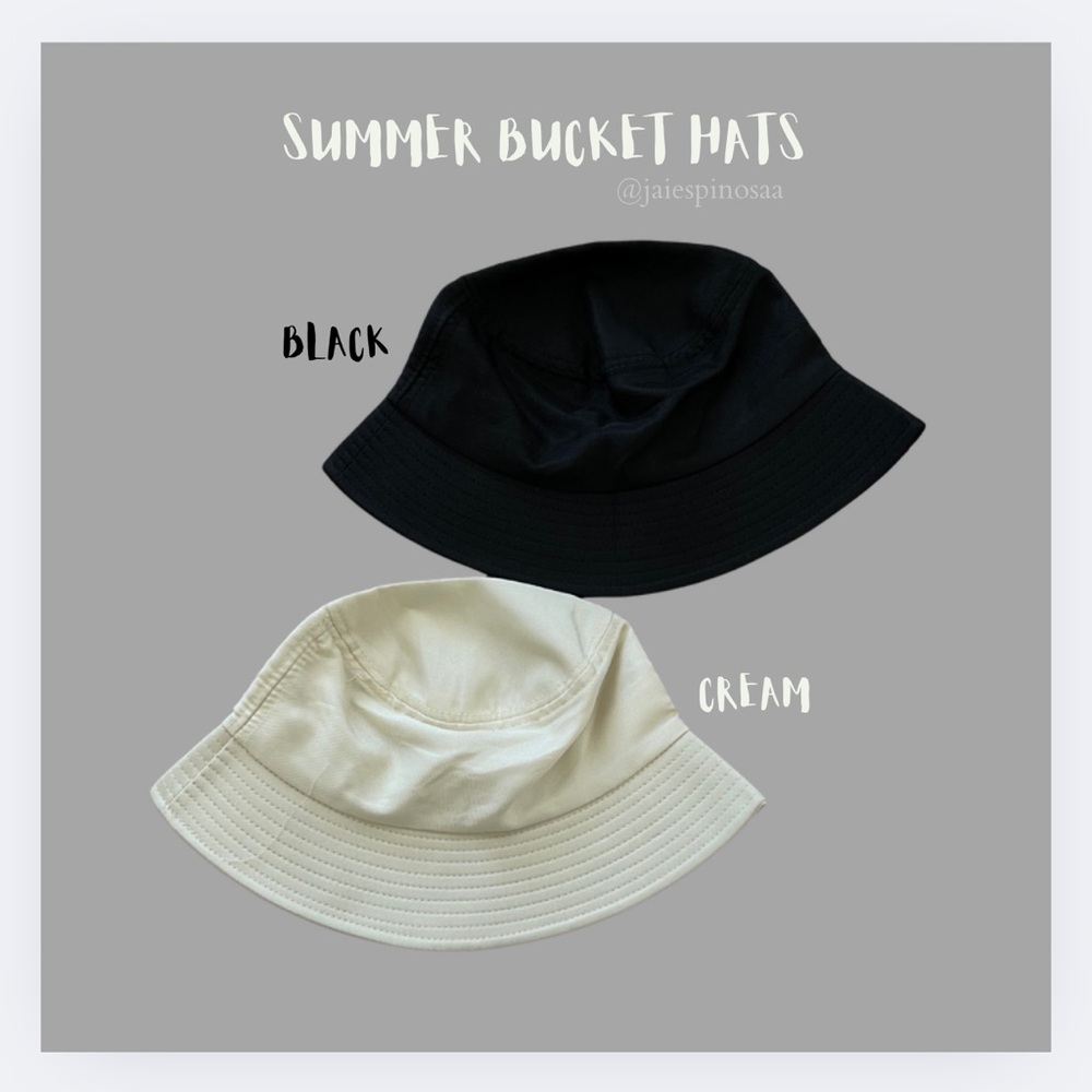 2 PC: Black and Cream Bucket Hats
